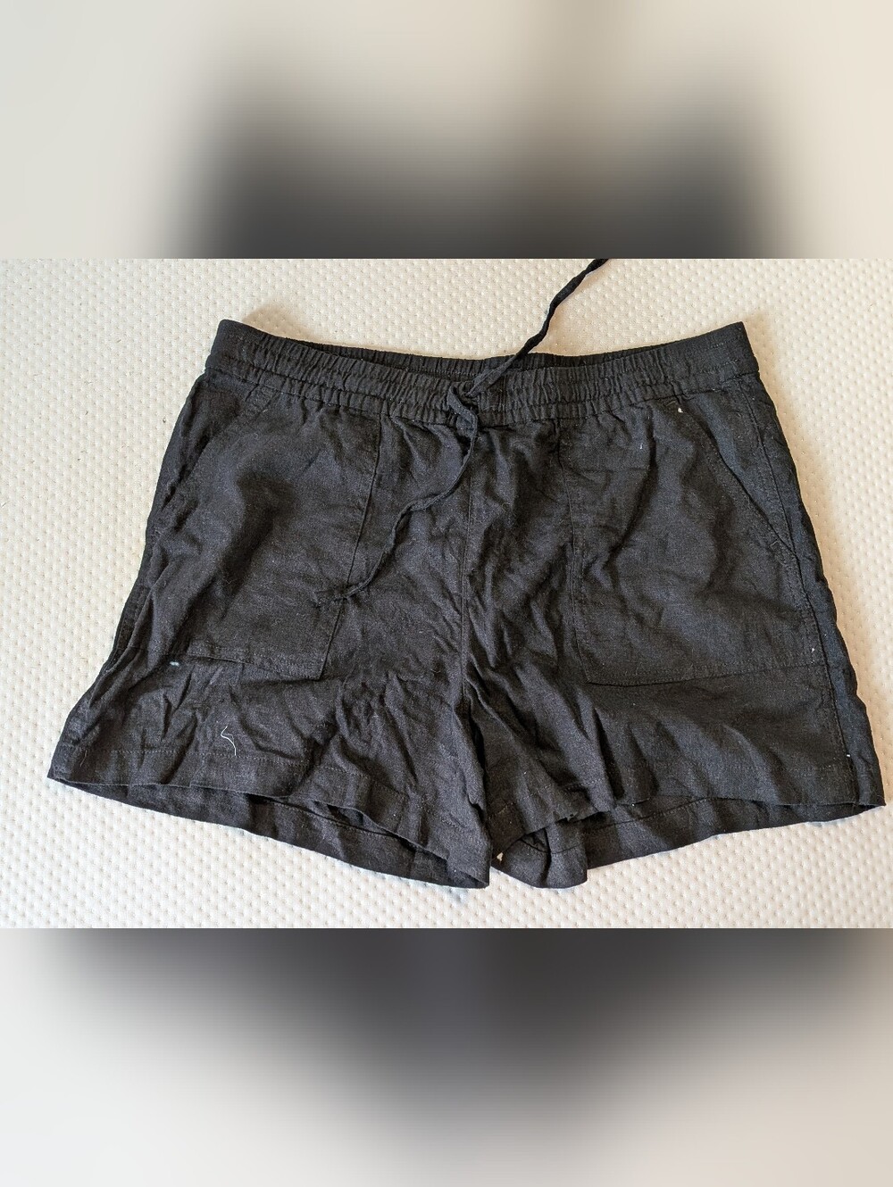 J. Crew Black Linen-Blend Drawstring High-Waist Shorts